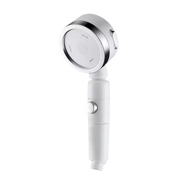 One-Touch Stop Shower Head with High Pressure 3-Mode Spray for RV and Bathroom Use (Included Shower Head + 1.5-meter Black Hose + Base)