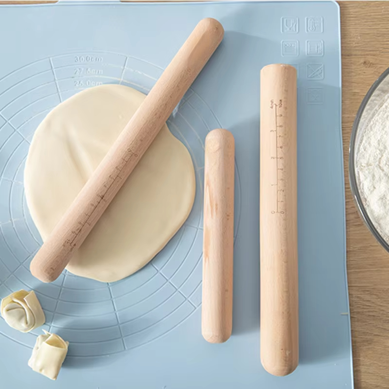 Wooden Rolling Pin Smooth Dough Roller for Baking Pastry Pizza and Fondant Preparation