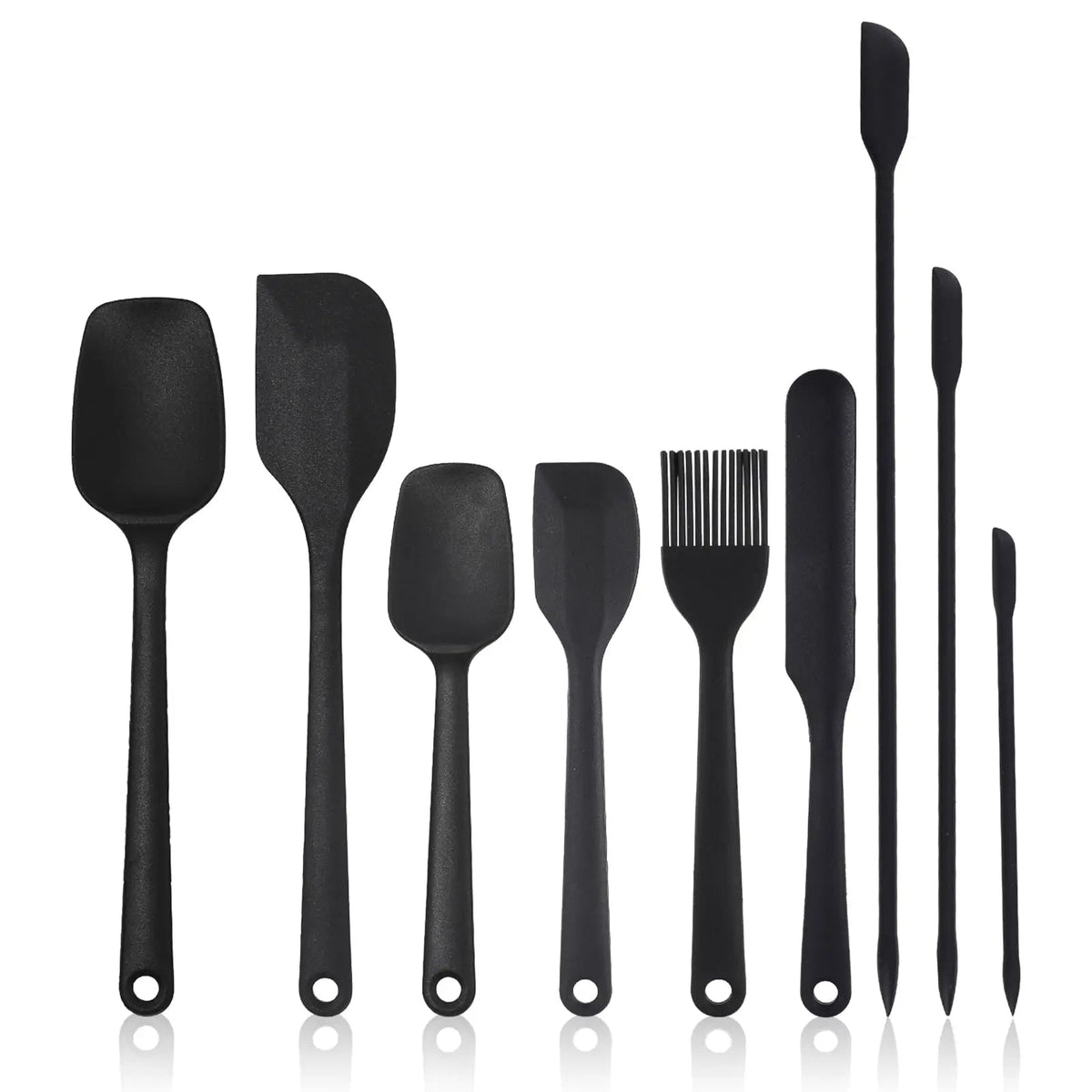 9Pcs Food Grade Silicone Spatula Set Heat Resistant Non Stick Baking Tools for Cooking