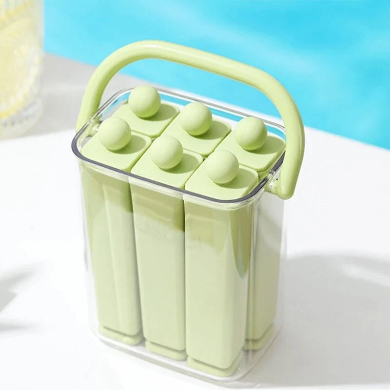 Silicone Popsicle Mold with Lid and Long Bar Ice Tray Design for Homemade Frozen Treats