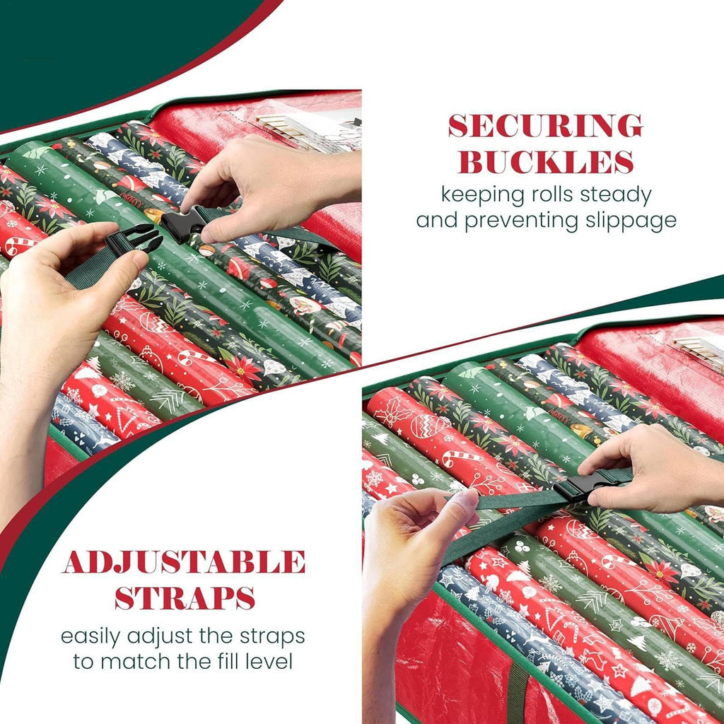 Large Capacity Gift Wrap Organizer Bag for Wrapping Paper, Ribbons and Holiday Storage