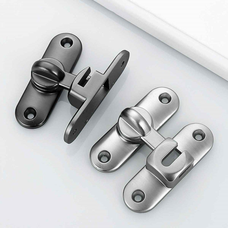 90/180 Degree Flip Barn Door Lock Zinc Alloy Sliding Latch with Spacer for Doors Gates Cabinets and Windows