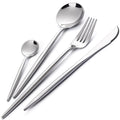 16 Piece Matte Cutlery Set 304 Stainless Steel Knife Fork Spoon Set for Kitchen Dining and Table Use