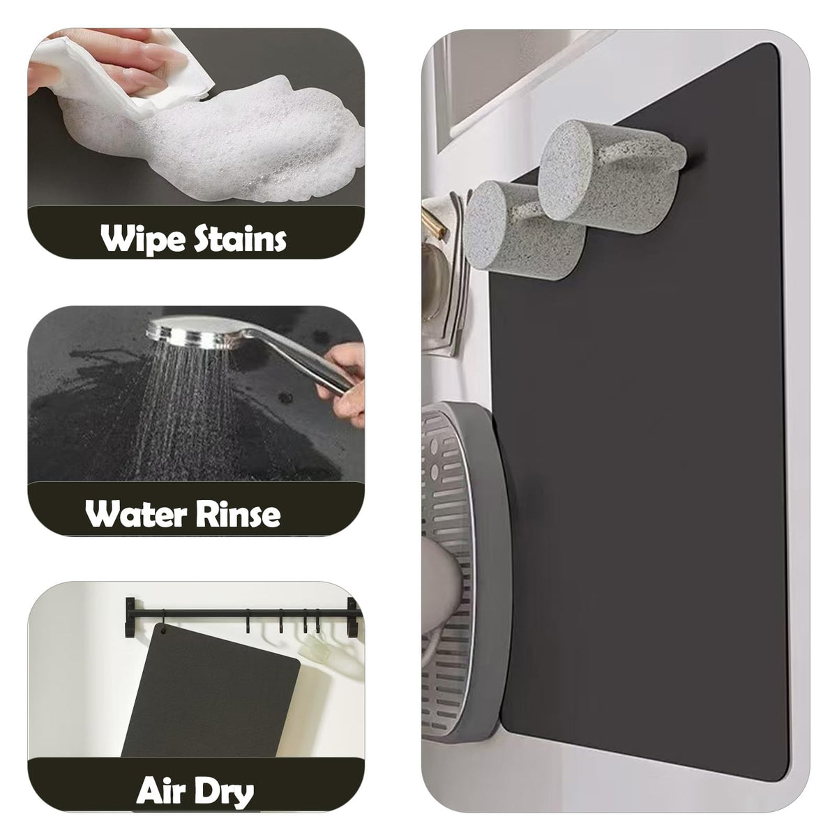 Super Absorbent Dish Drying Mat Quick Dry Diatom Mud Drain Mat for Kitchen Sink Counter Coffee Bar Bathroom