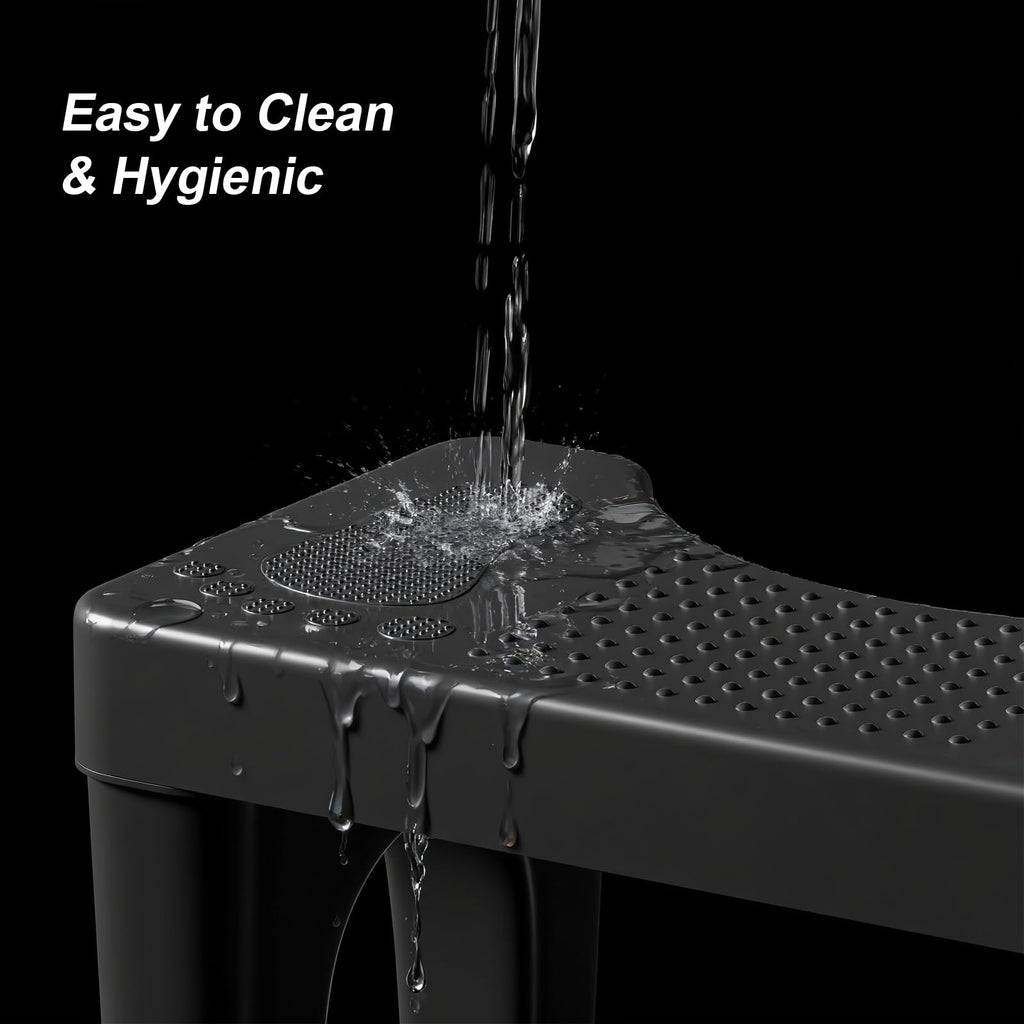 Folding Toilet Stool with Non Slip Plastic Design for Bathroom Storage and Daily Household Use