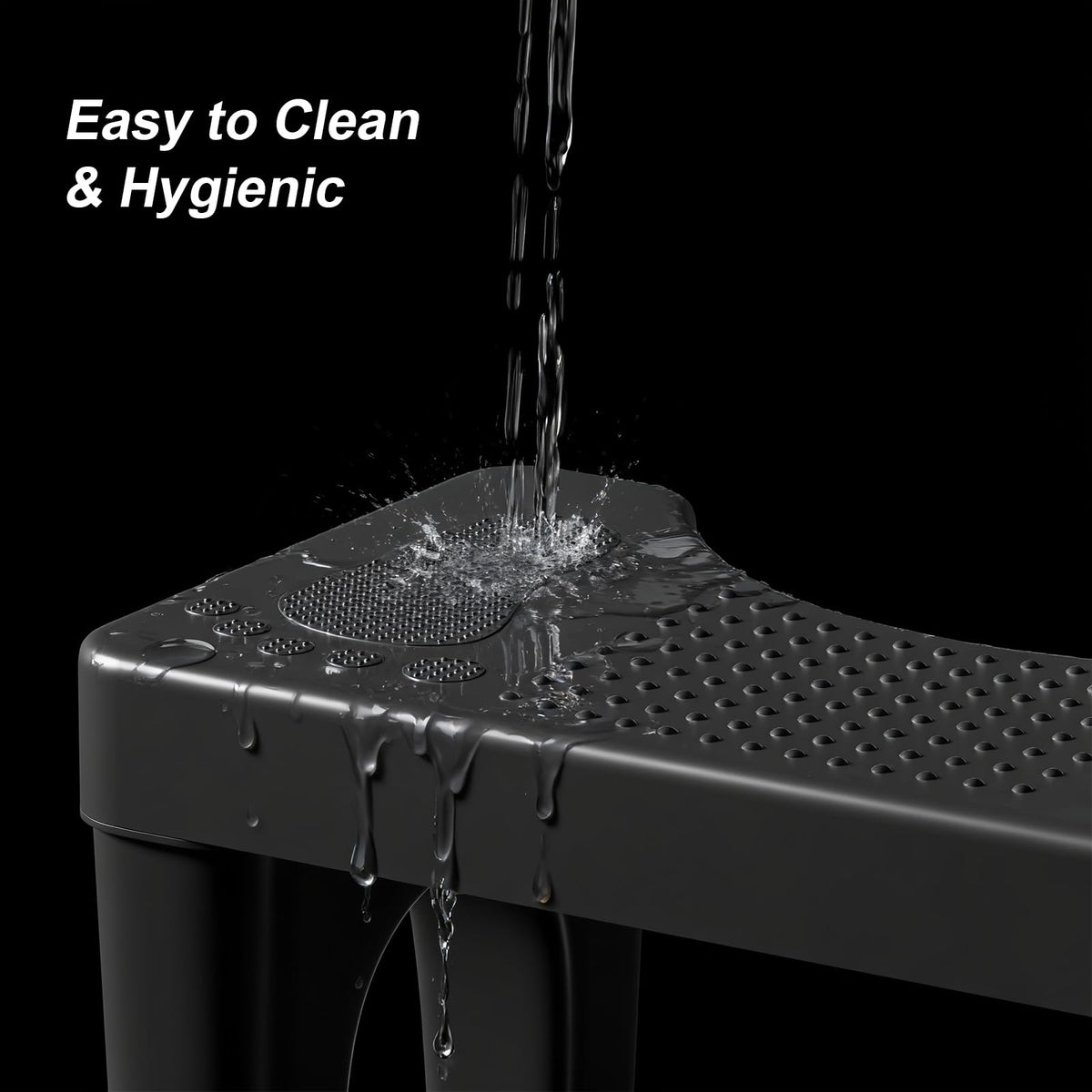 Folding Toilet Stool with Non Slip Plastic Design for Bathroom Storage and Daily Household Use