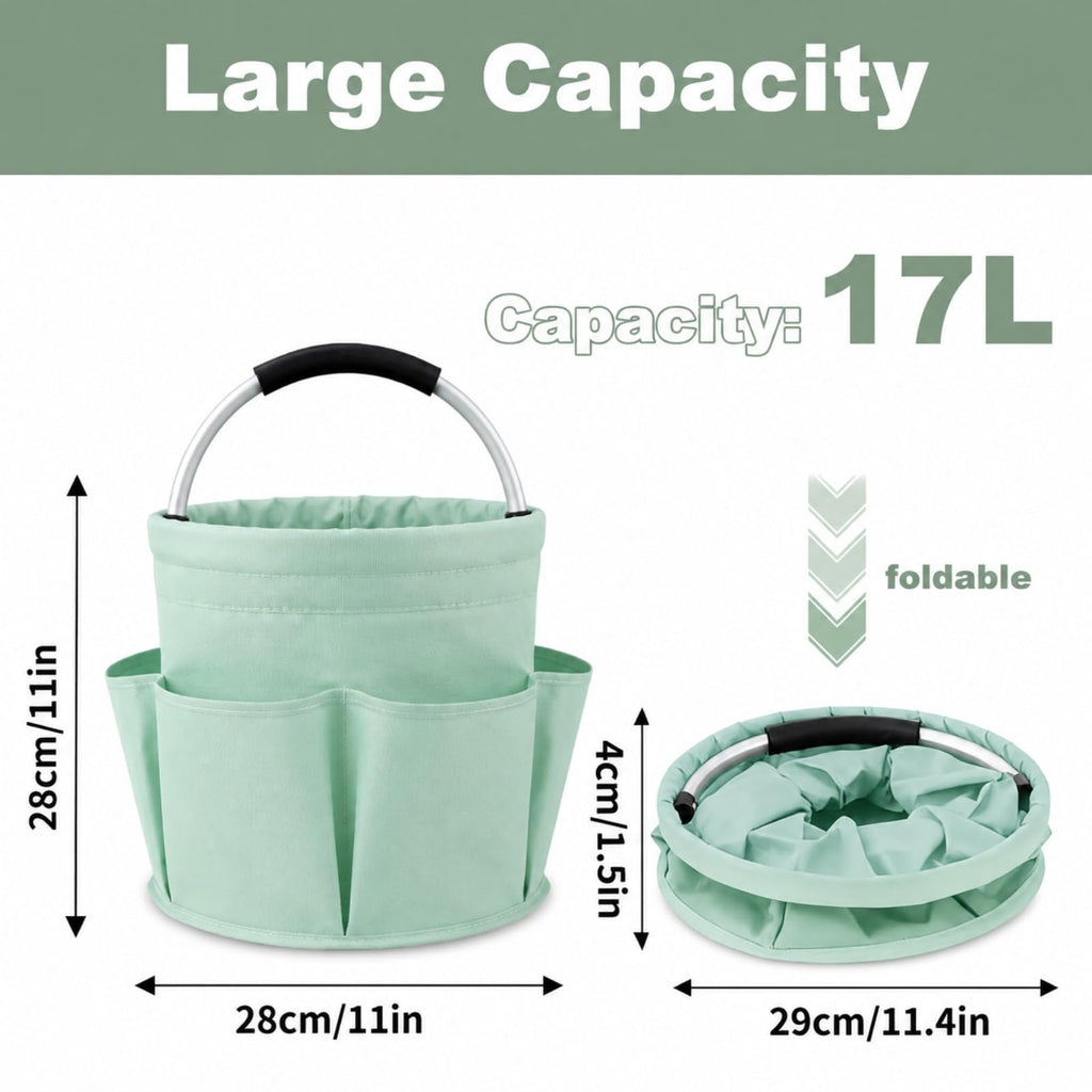 Large Folding Utility Storage Tote with Handle Design for Cleaning Supplies Picnic and Outdoor Organization