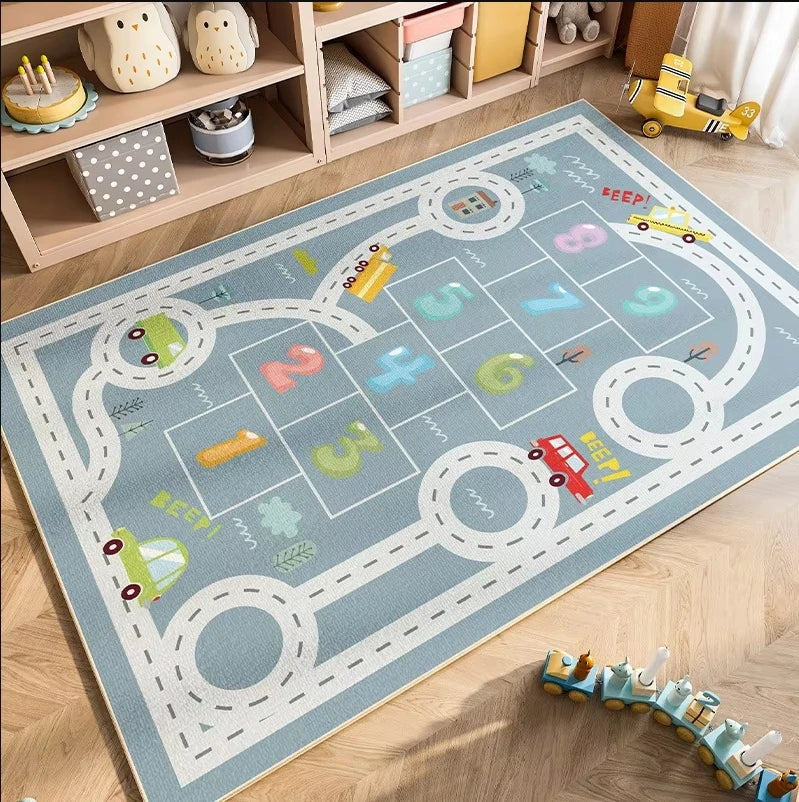 Parking Lot Educational Play Mat for Children’s Reading, Crawling, and Toy Areas