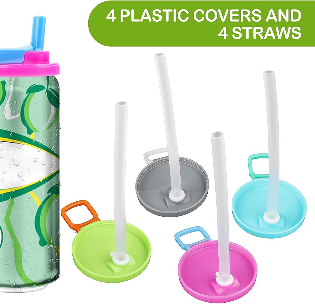 Reusable Can Lid Cover with Straw-Friendly Opening for Soda Juice and Canned Beverages