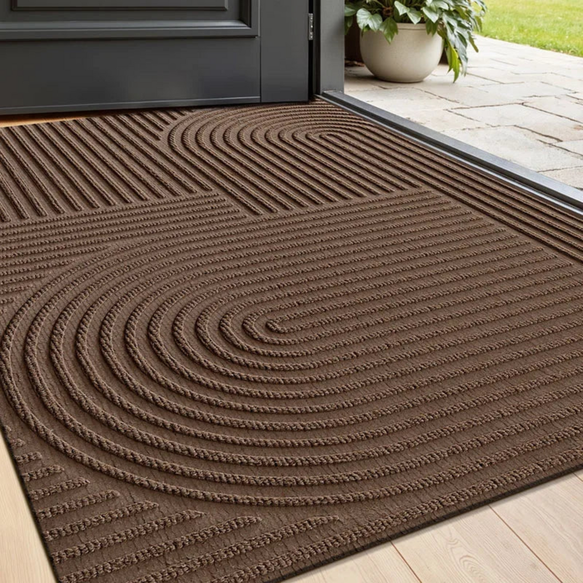 Waterproof Anti-Slip Floor Mat for Indoor and Outdoor Entrances, Dustproof Polyester Carpet with Durable PVC Bottom, Available in Grey and Black