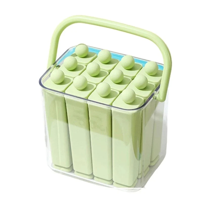 Silicone Popsicle Mold with Lid and Long Bar Ice Tray Design for Homemade Frozen Treats