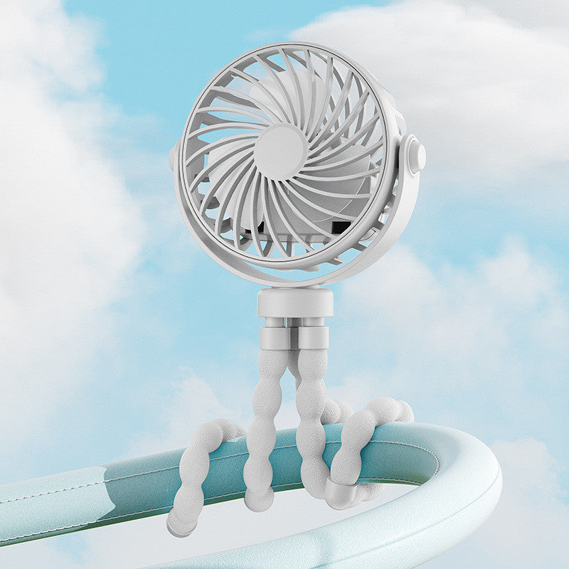 Rechargeable Octopus Mini Fan with Flexible Tripod, LED Night Light and Portable Hands-Free Design