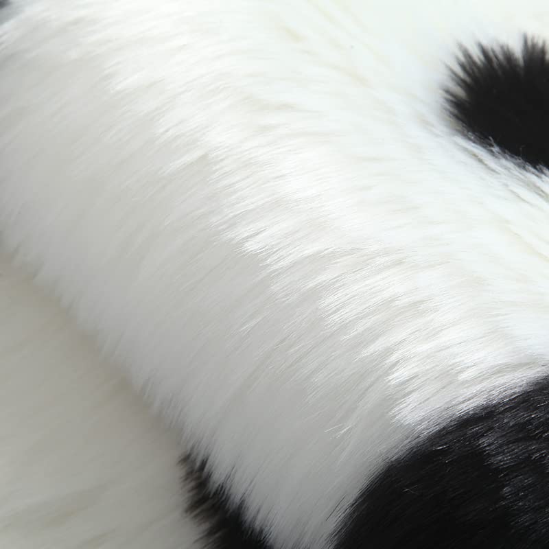 Wool-Like Panda Koala Animal-Shaped Faux Fur Carpet Rug for Living Room, Bedroom, or Sofa, Fluffy Decorative Floor Covering