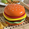6-Pack Stackable Hamburger Plate Set with Multi Layer Ceramic Design for Dining and Table Decor