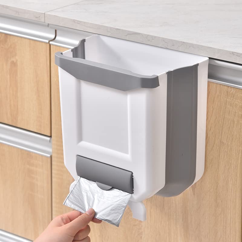 Foldable Wall Mounted Trash Bin for Kitchen Bathroom
