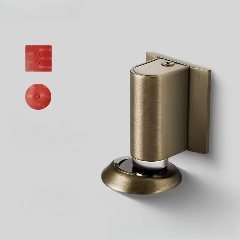 Magnetic Door Stopper with No Drill Adhesive Design for Floor Mounted Door Control