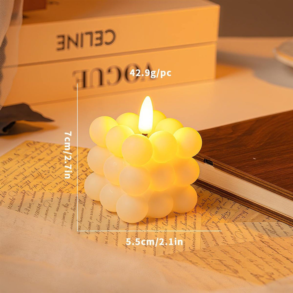 Cube Simulated LED Candle Light with Decorative Flameless Design for Home Décor and Ambient Lighting