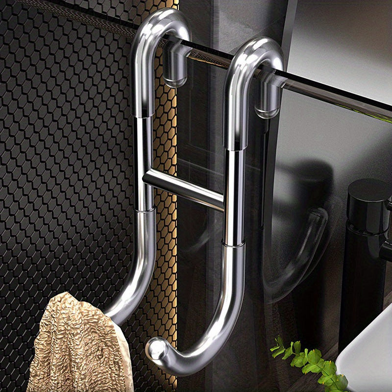 2 Pcs Over Door Utility Hook with No Drill Stainless Steel Design for Bathrooms Kitchens and Glass Doors