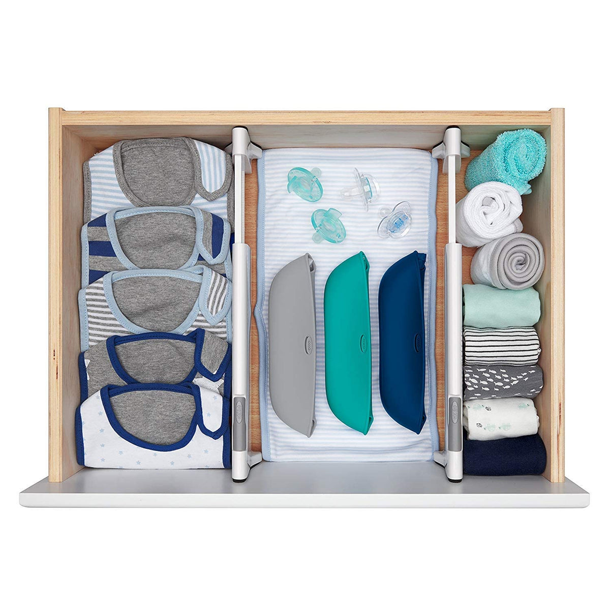 2Pcs Adjustable Drawer Dividers with Expandable Separator Design for Clothes and Home Storage Organization