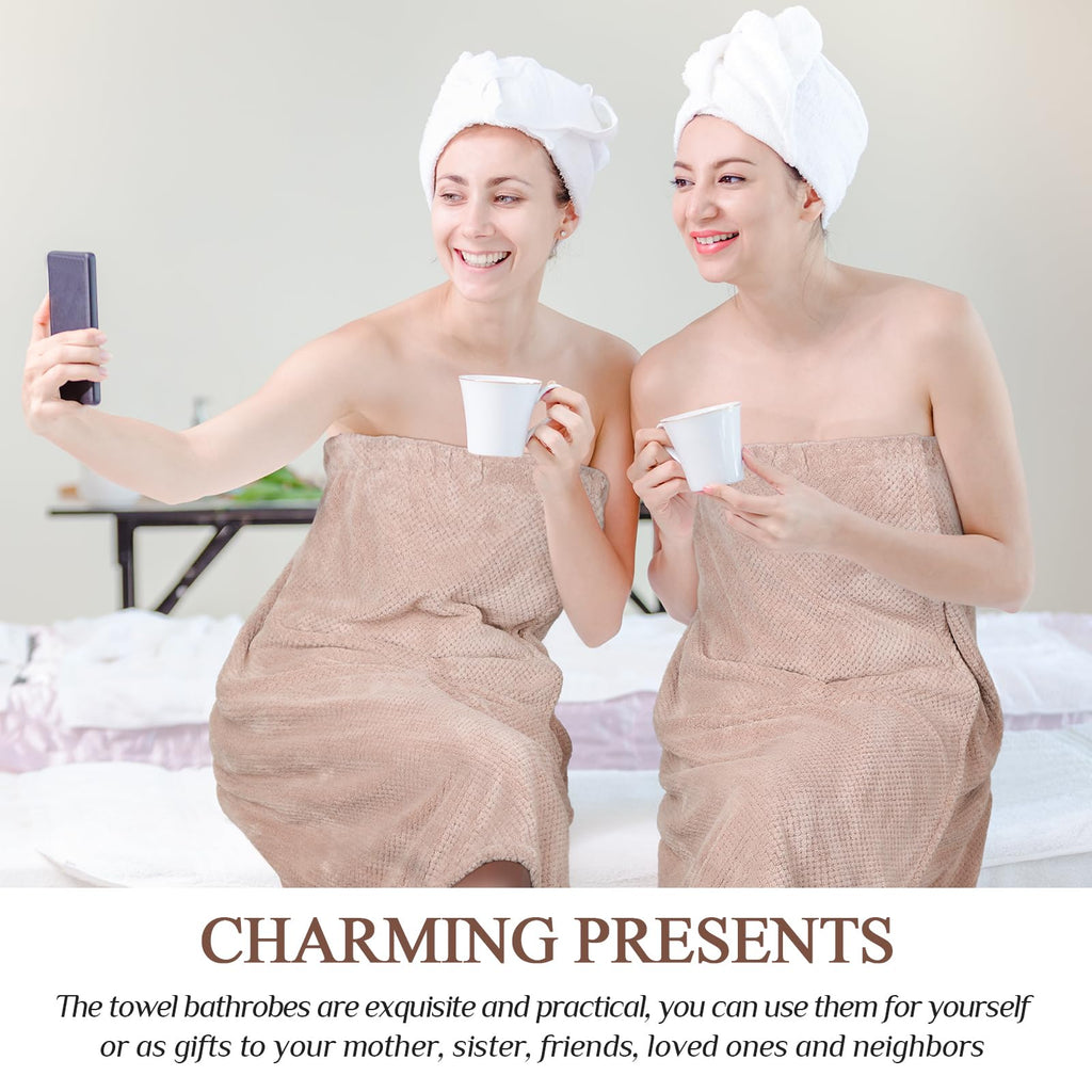 Bath Towel Wrap Set with Quick Dry Microfiber Design for Home Shower and Spa Use