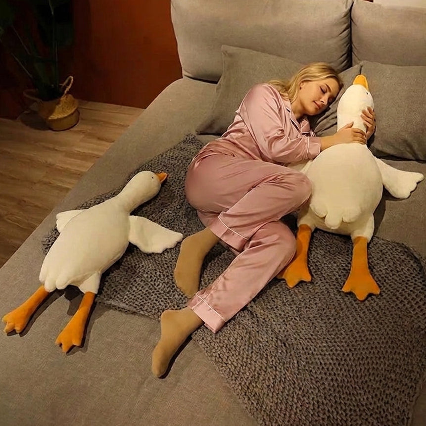 Funny Goose Plush Toy Pillow with Soft Stuffed Design for Sleeping and Gifting