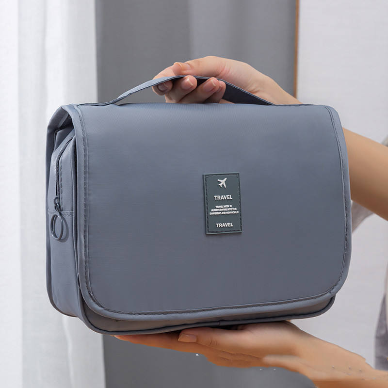 Hanging Toiletry Bag with Waterproof Polyester Compartments for Travel Makeup Bathroom and Gym Storage