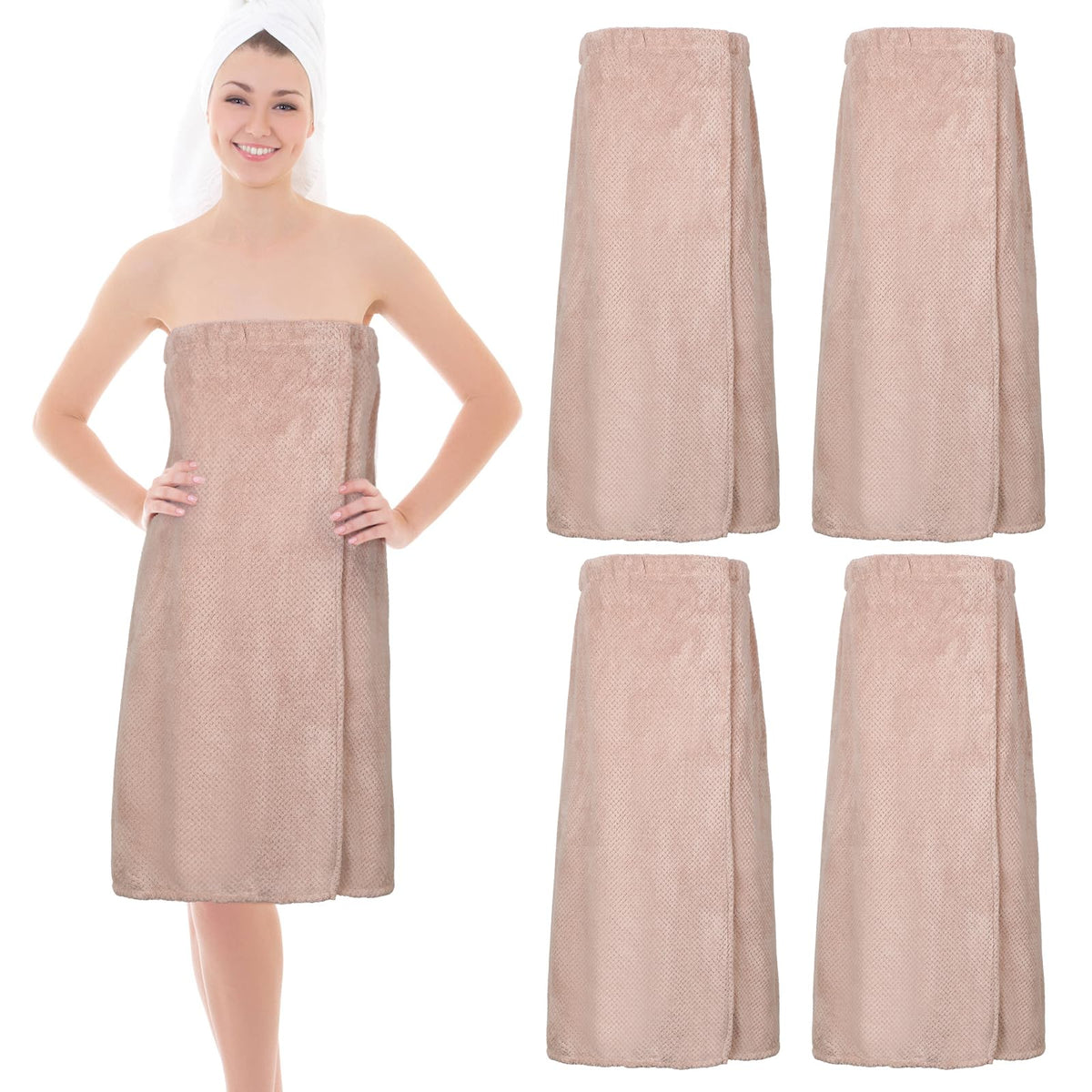 Bath Towel Wrap Set with Quick Dry Microfiber Design for Home Shower and Spa Use