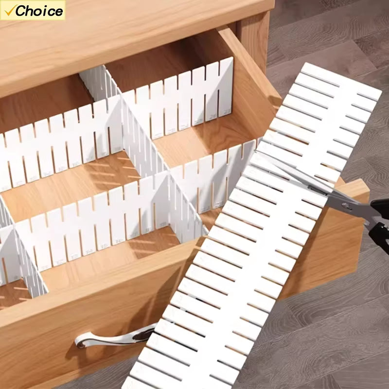 Adjustable Drawer Divider Set with Expandable Partition Design for Clothes and Cosmetic Storage