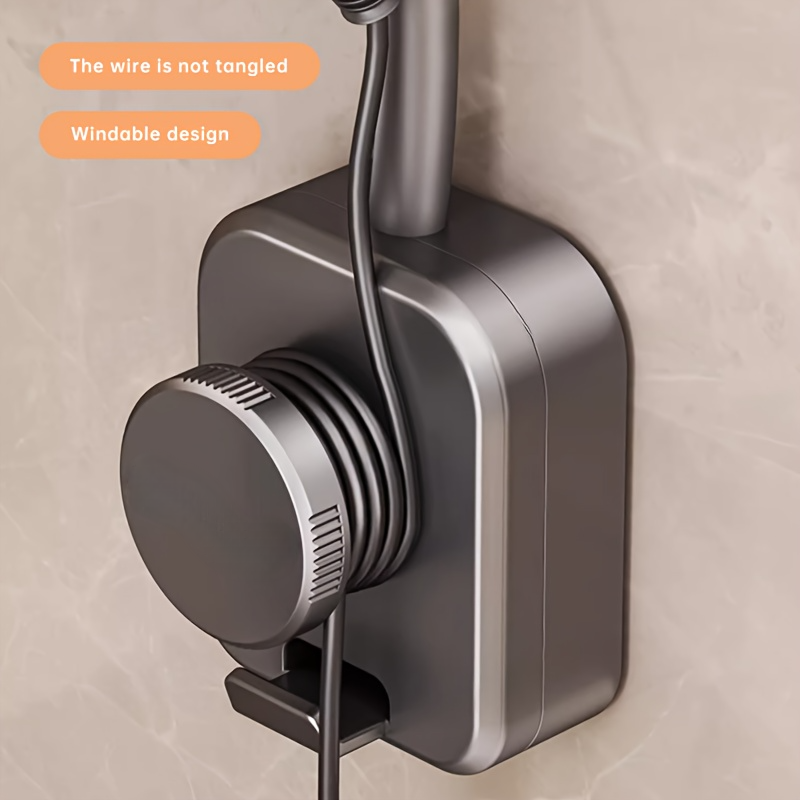 Suction Cup Hair Dryer Holder with Hands Free Adjustable Design for Bathroom Organization