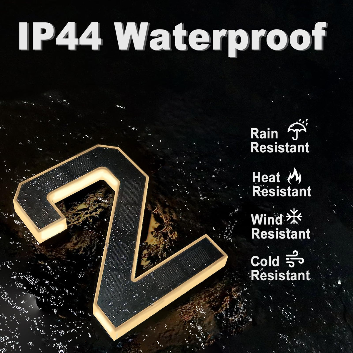 Solar LED Address Plaque with Waterproof Illuminated House Number Design for Outdoor Wall Mounting