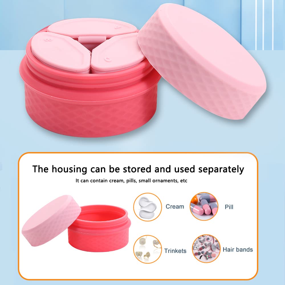 3-in-1 Cosmetic Storage Box with Silicone Travel Containers for Toiletries Jewelry and Small Items