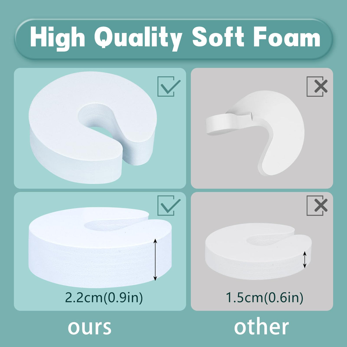Foam Door Guards with Soft Anti Slam Design for Child Safety and Finger Protection