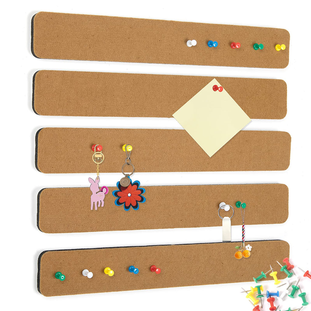 Removable Cork Board Wall Message Board Set for Office Notes, Photo Display and Home Desk Organization