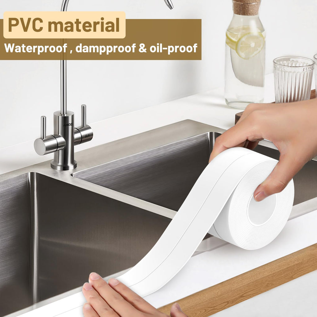 Waterproof Self Adhesive Caulk Tape Sealing Strip for Bathroom Kitchen Sink Tub and Wall Edges