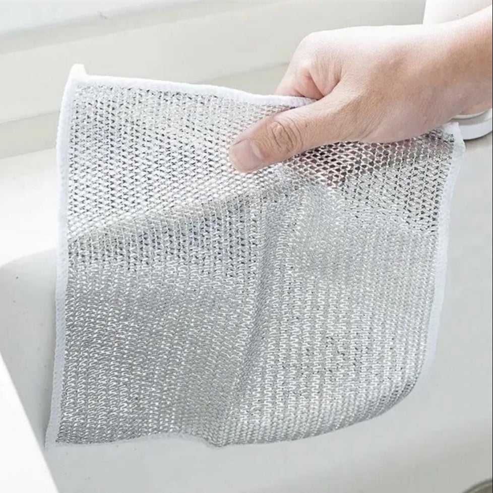 30 Pcs of Non Scratch Polyester Dishcloth Set with Dual Texture Design for Kitchen and Home Cleaning