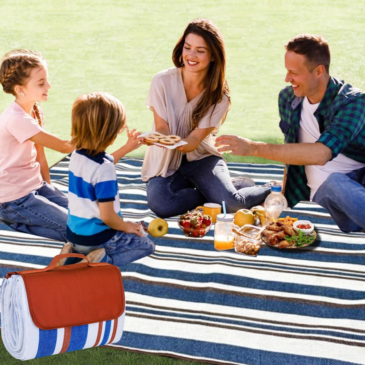 Outdoor Waterproof Portable Picnic Mat with Double-Layer Moisture-Proof Design, Suitable for Camping, Beach, or Grass Activities