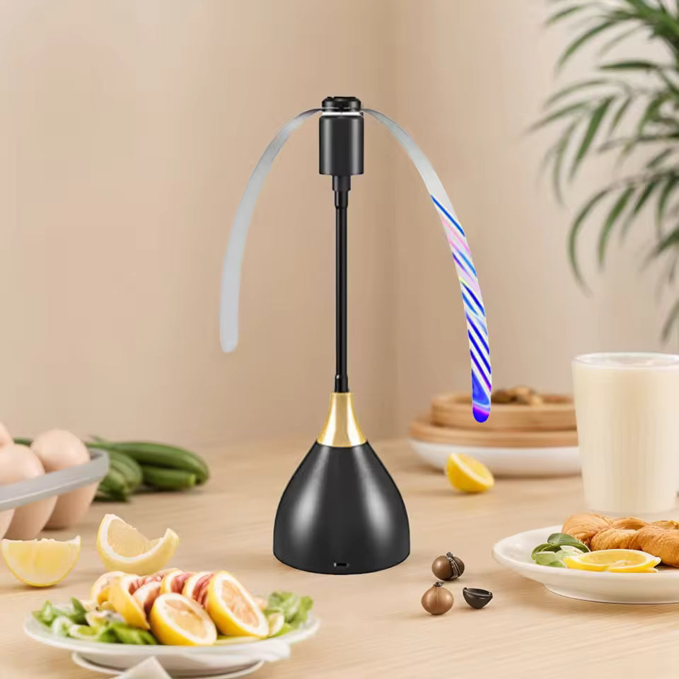 Portable Table Fly Fan with Soft Blade USB Design for Outdoor Dining and Food Protection