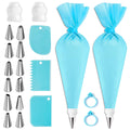 21-Piece Set Cake Decorating Kit with Stainless Steel Piping Tips and Reusable Pastry Bags for Baking and Cupcake Design