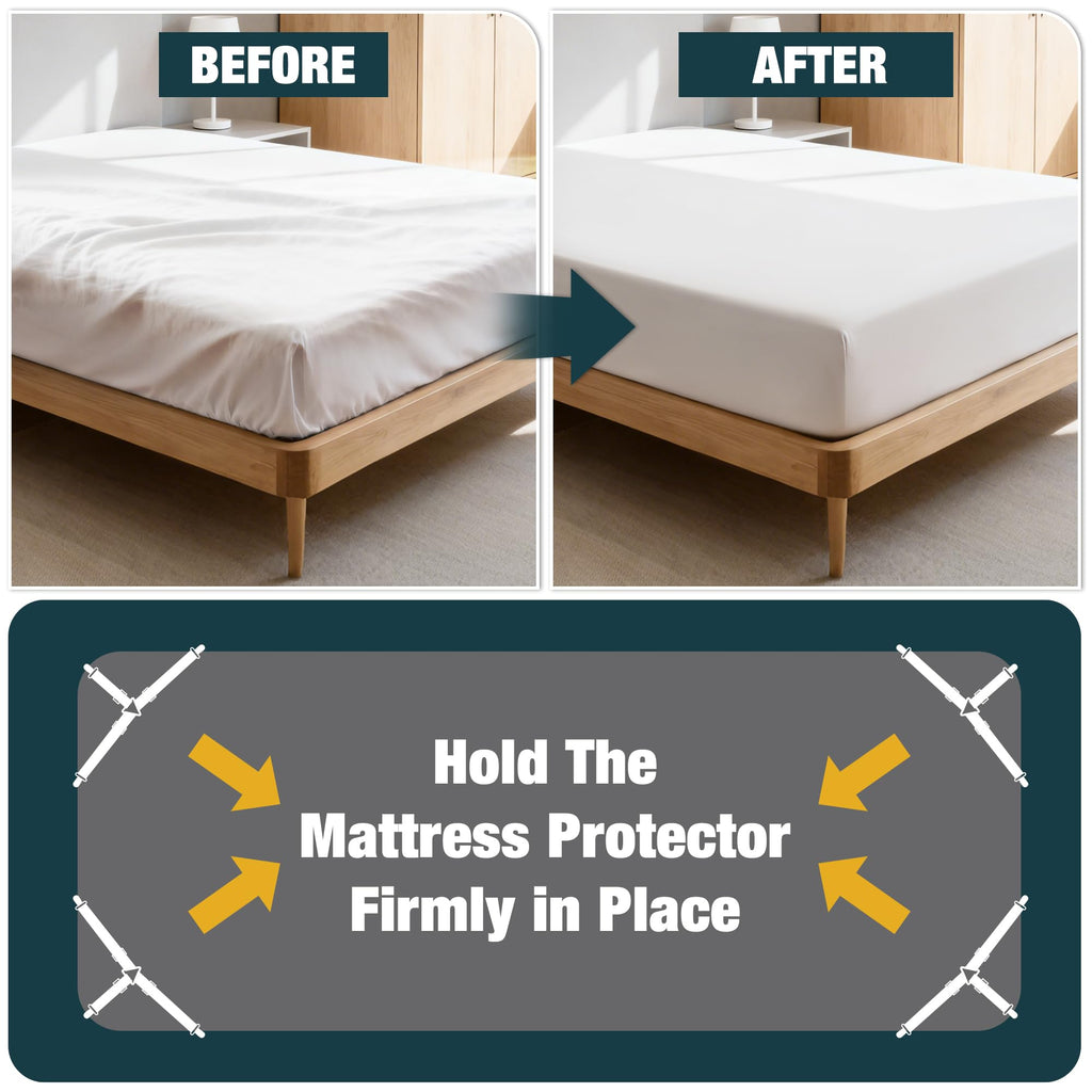 Adjustable Bed Sheet Fastener Straps with High Elastic Crisscross Design for Secure Bedding