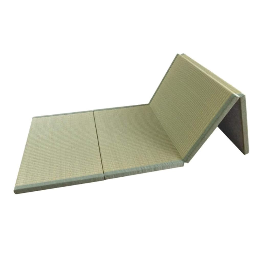 Japanese Foldable Tatami Mat with Igusa Straw Design for Floor Sleeping and Meditation Use