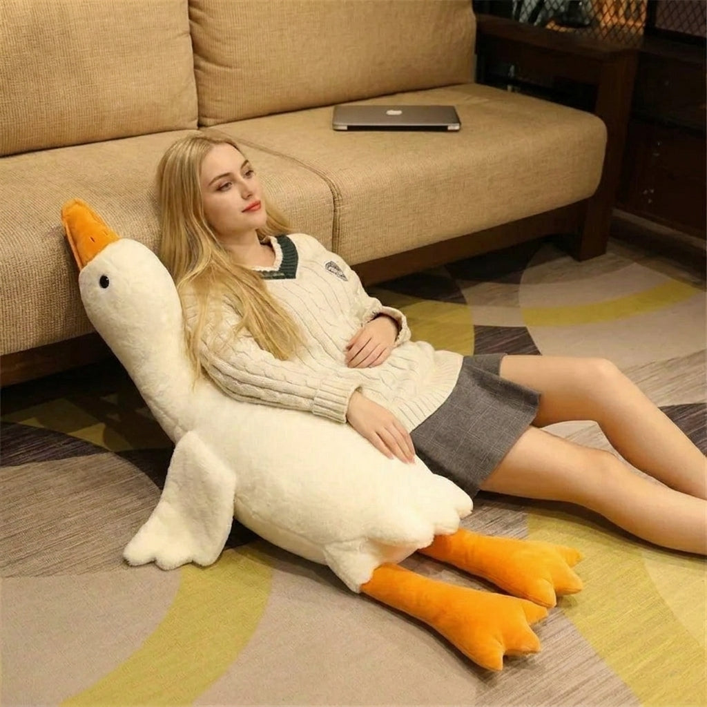 Funny Goose Plush Toy Pillow with Soft Stuffed Design for Sleeping and Gifting