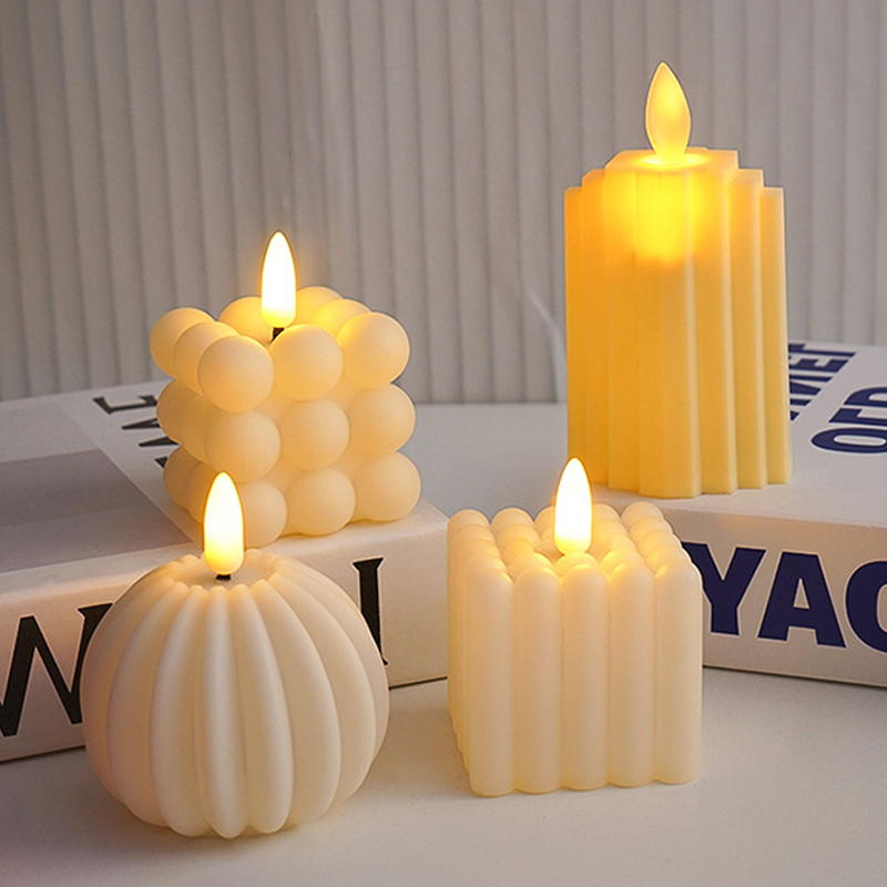 Cube Simulated LED Candle Light with Decorative Flameless Design for Home Décor and Ambient Lighting