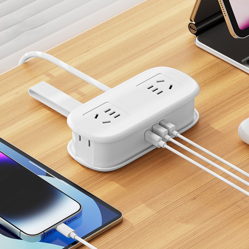 Compact Travel Power Strip with USB C Charging and Four Outlet Design for Cruise and Daily Travel Use