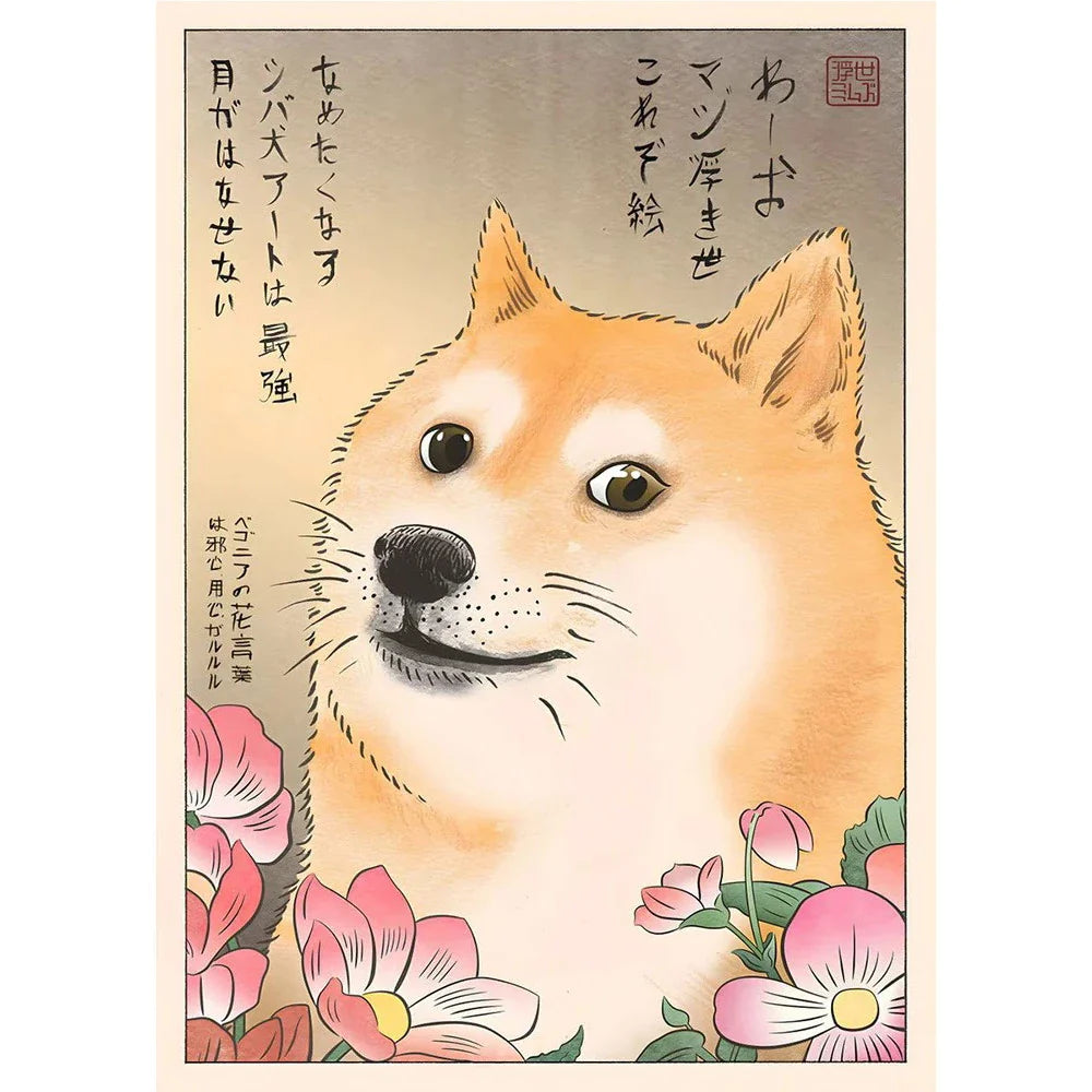 Frameless Anime Canvas Wall Art with Humorous Vintage Print Design for Living Room and Kitchen Decor (Painting Only)