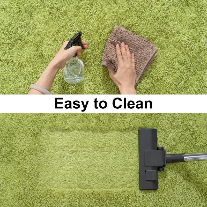Soft and Fluffy Long Pile Carpet, Machine Washable Area Rug for Living Room, Bedroom, Sofa, and Bedside Home Decor