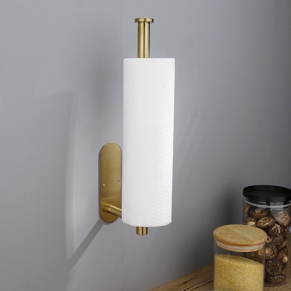 Stainless Steel Adhesive Paper Towel Holder for Kitchen