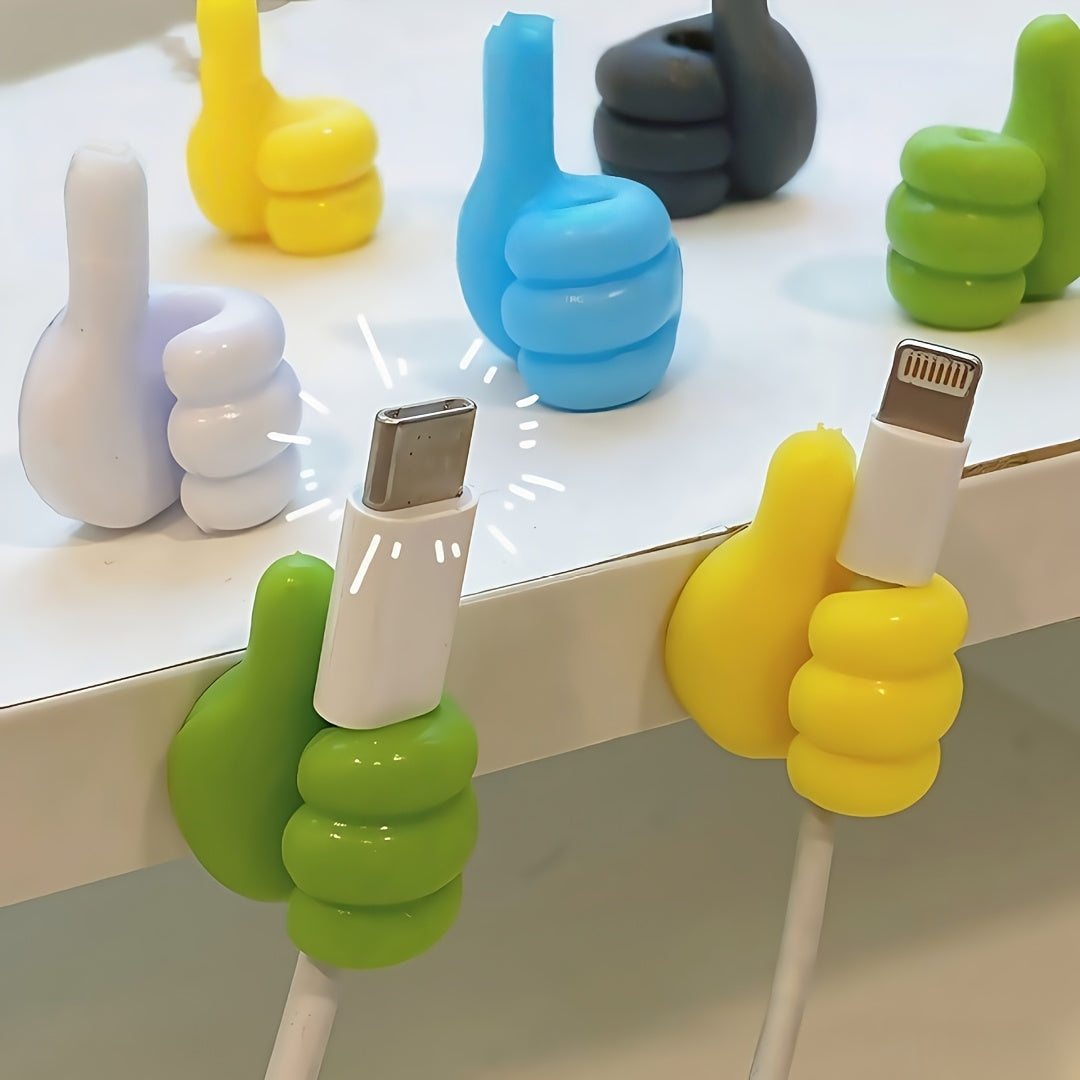 10Pcs Cable Organizer Clips with No Drill Adhesive Plastic Hooks for Charging Cables and Cord Storage