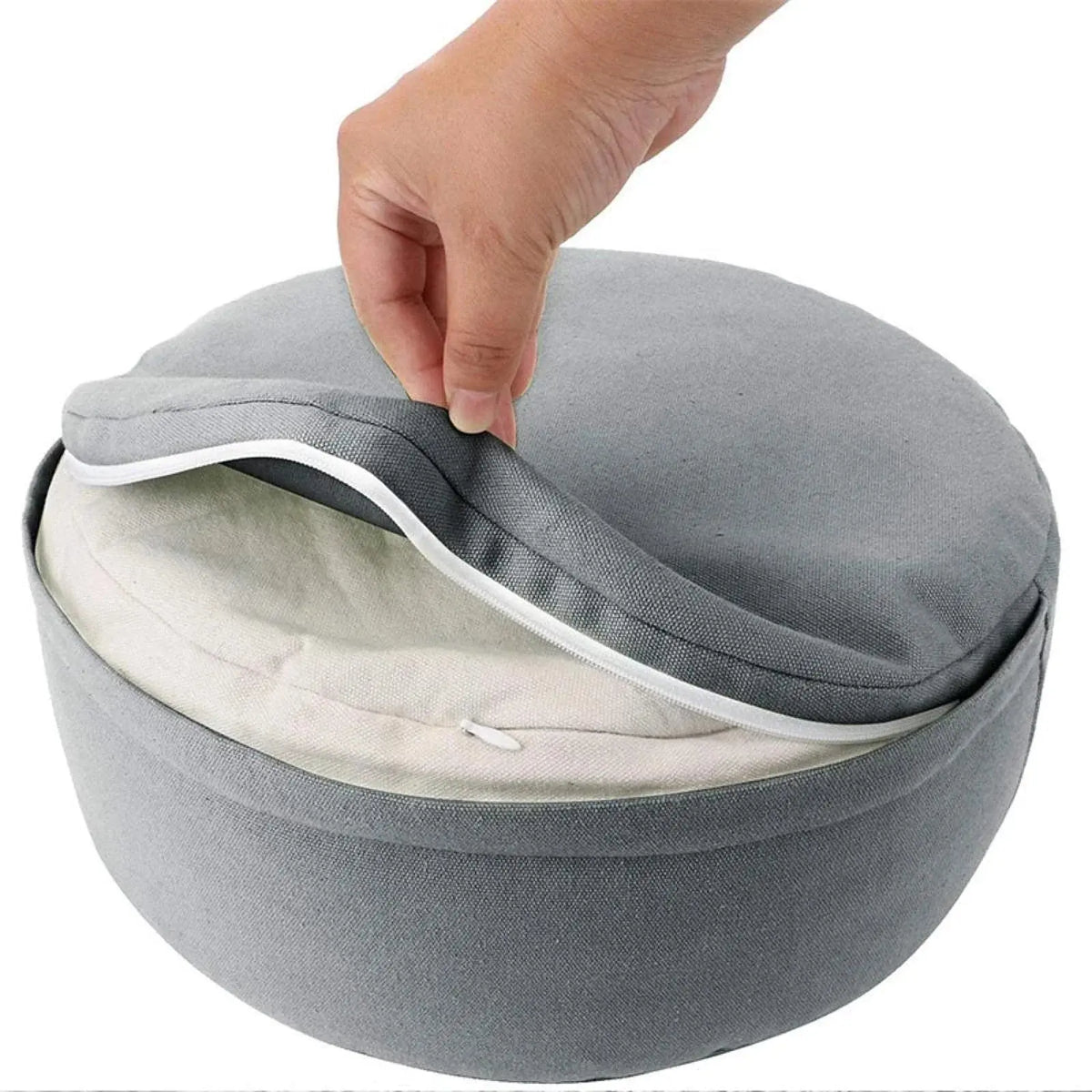 Zafu Meditation Seat Cushion with Removable Cotton Cover and Memory Foam Core for Yoga and Floor Sitting