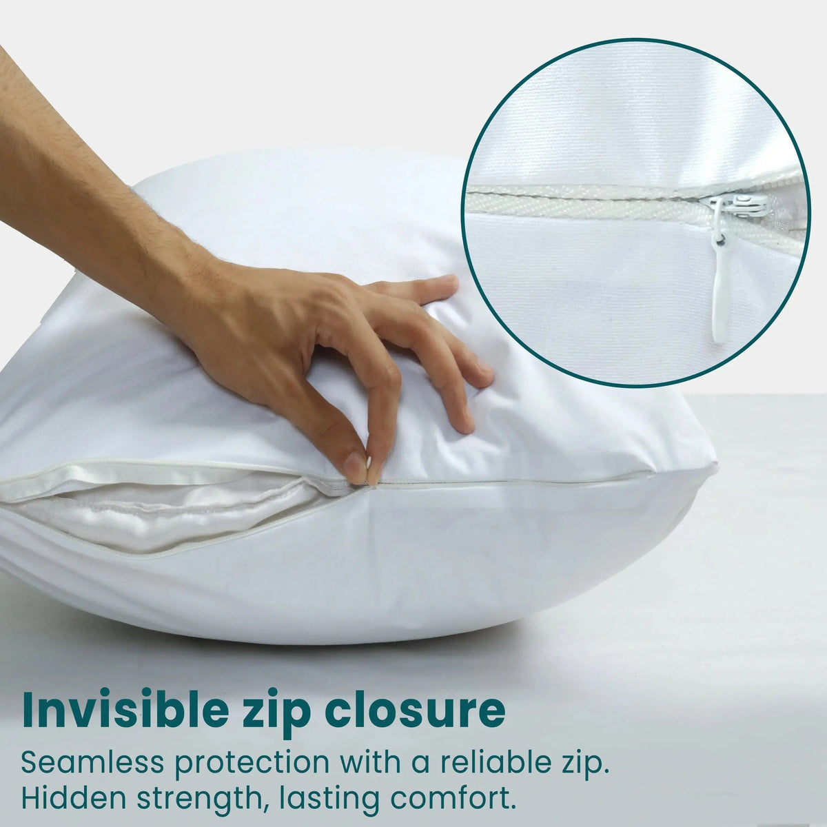 Waterproof Zippered Pillow Cover Protector for Allergy and Dust Protection