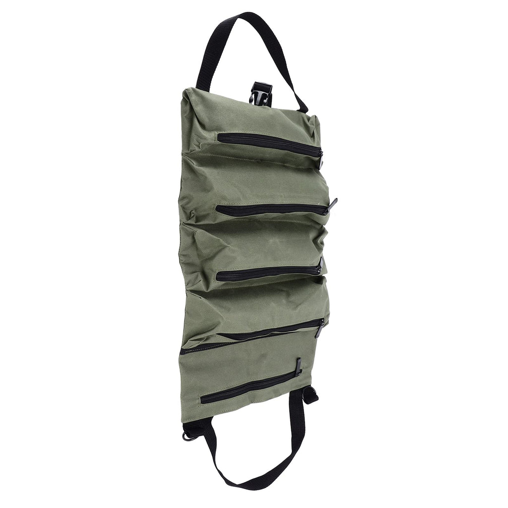 Canvas Tool Roll Organizer with Multi Compartment Foldable Design for Tools Car Kits and Storage